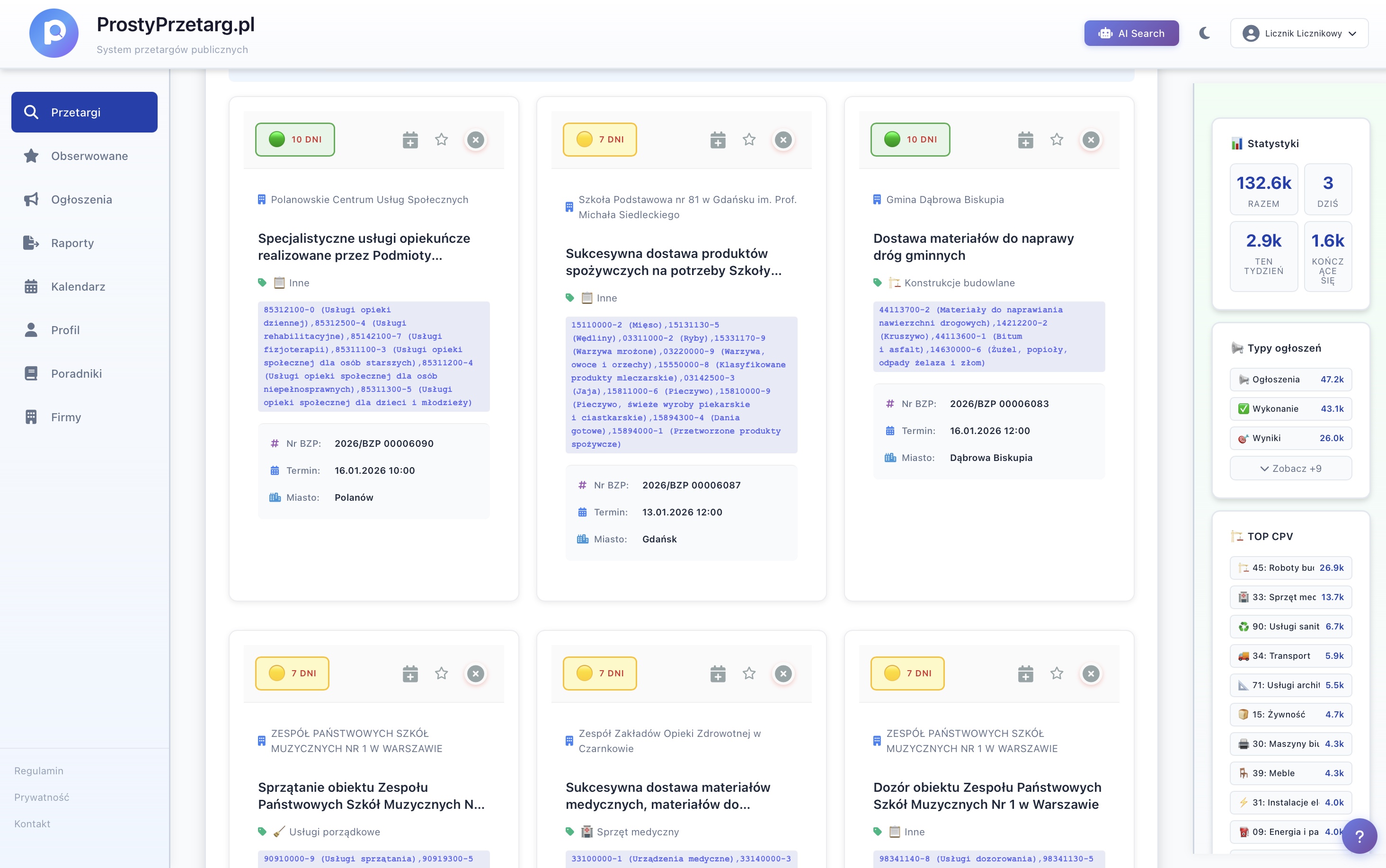 Szczegóły przetargu