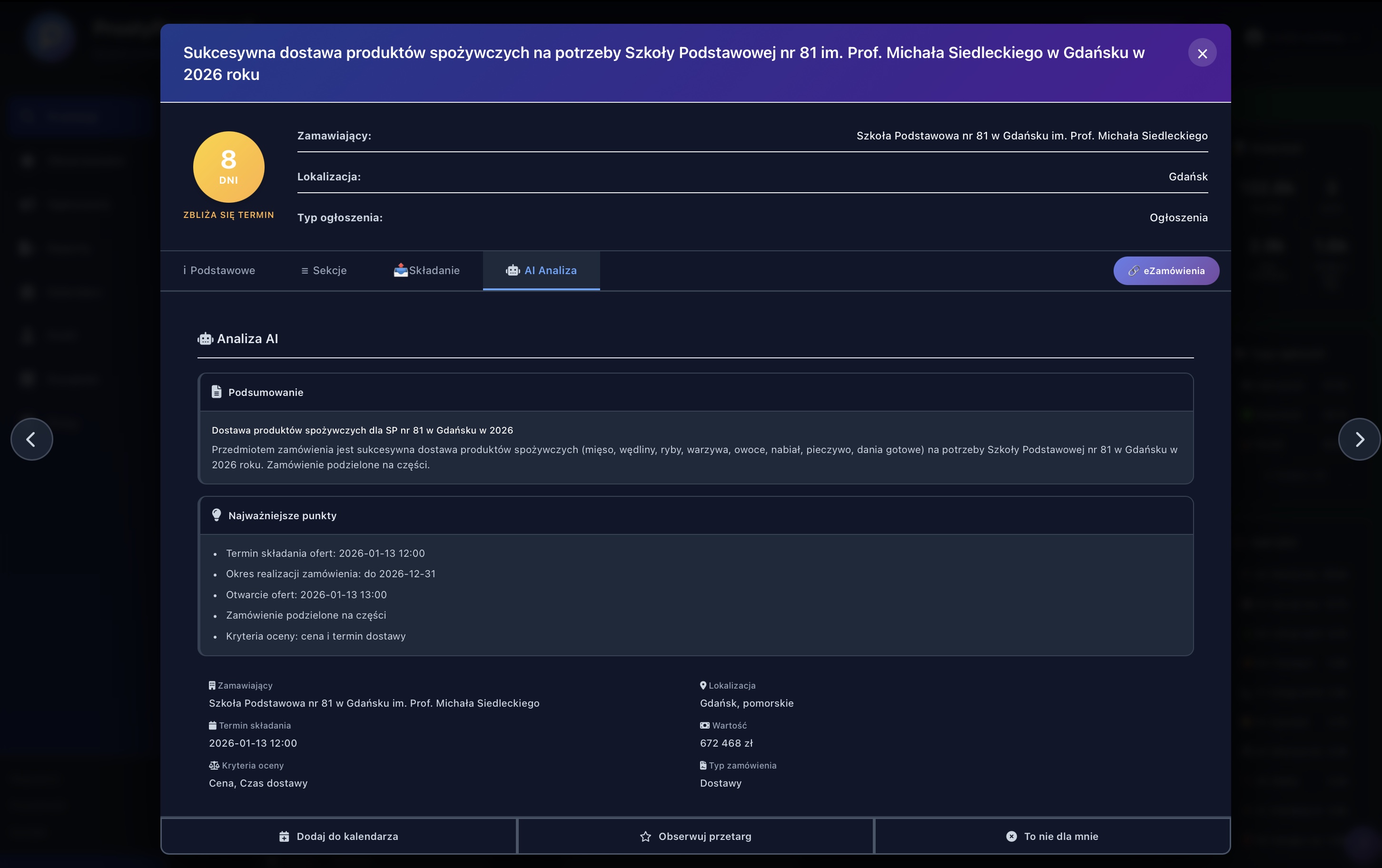 Dashboard - tryb jasny